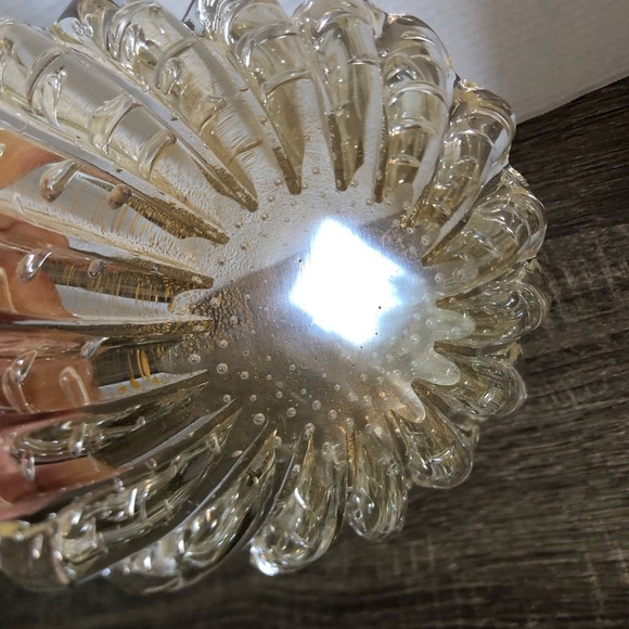 Hand Blown Glass Bowl with Gold Accents - Picture 7 of 16